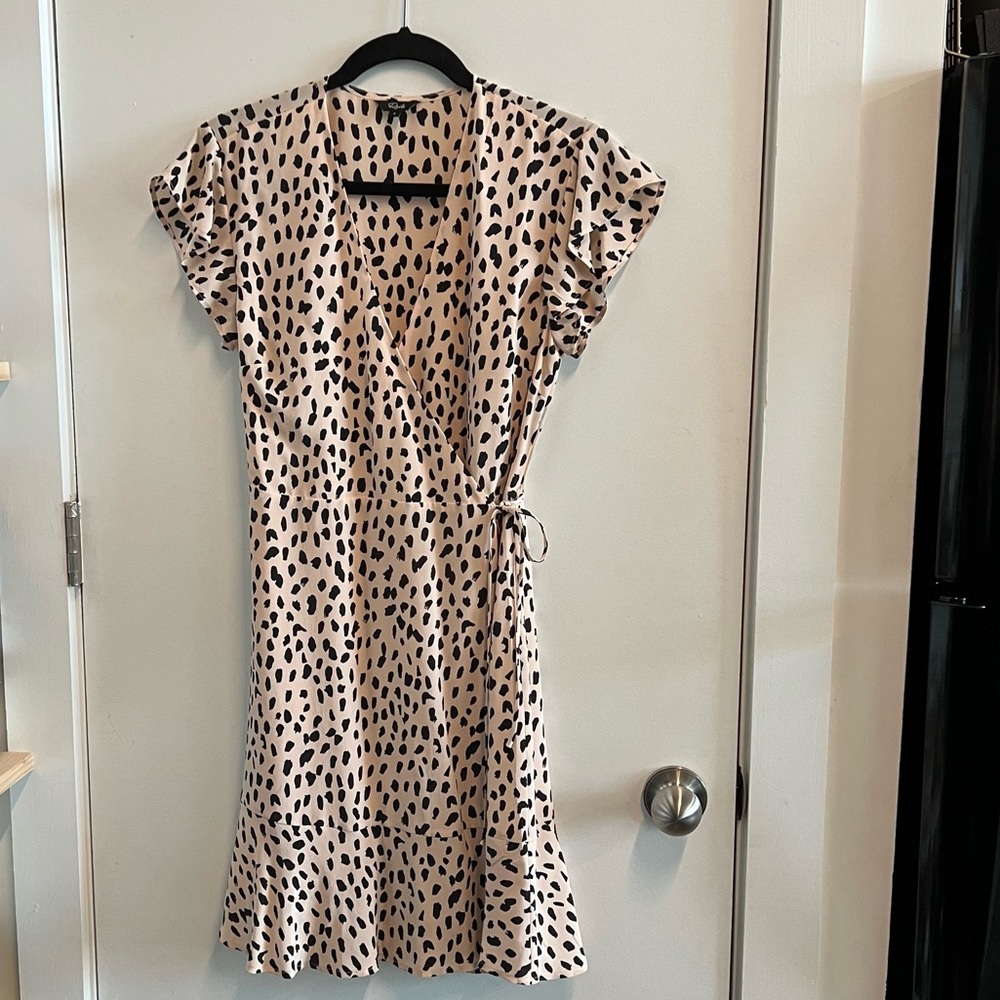 Rails Leanne silk wrap dress - Blush Spotted